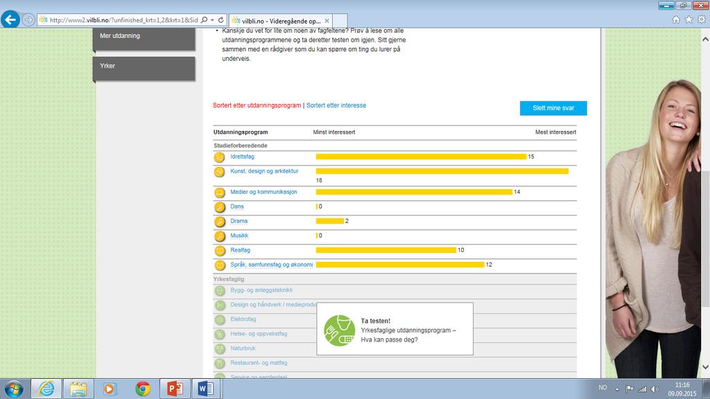 Interessetest / studiekompetanse 31/8-18.