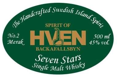 2242602, 50 cl, 45 % Seven Stars No. 2 Merak Single Malt Whisky Her er kun brukt økologisk maltet korn, gjær og vann. Dette er nr 2 av single malt i Seven Stars serien.