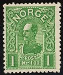 537 538 539 541 543 F 537 * 93. 1,00 kr Haakon 1909/10 - pent letthengslet merke sentr. venstre.