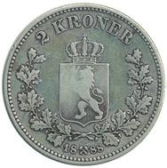 500 15 1 kr 1897 i kvalitet 1/1- og 2 kr 1893 i kvalitet 1/1-