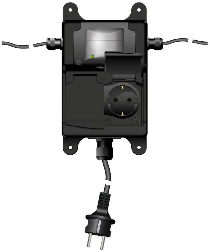 RobotProtector RobotProtector Beskyttelse for din robotgressklipper -Et 230V 2-veis jordet uttak med overspenningsvern på både nettsiden og gresslyngene.
