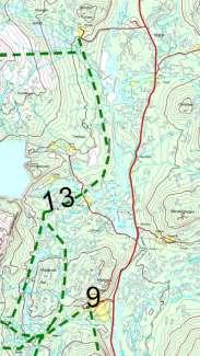 13. Hoslemoheii Lengde: ca 6 km Barmarksløype i «låglandet» Tilhøva til strategi for framtidig løypestruktur - område, hyttefelt, veg Ingen konflikt Ingen konflikt Krysser veg, bro og hyttefelt