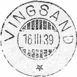 VINGSAND VINGSAND poståpneri, på dampskipsanløpsstedet, i Osen herred, ble opprettet 01.10.1907. Postkontoret 7747 VINGSAND ble lagt ned fra 01.11.1990. Stempel nr.