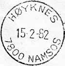 Stempel nr. H-03 Type: I25N Utsendt?? HØYKNES Innsendt?