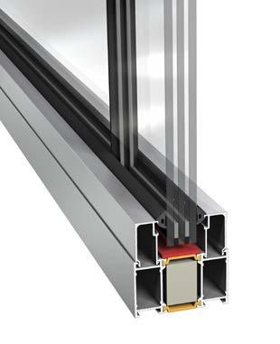 90 Innvendige glasspartier med helglassystem Sapa Glassparti 3074 med SGG Contraflam Structure. Et helglassystem med fugede vertikale skjøter.