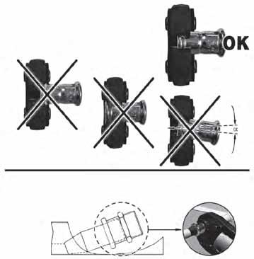 1. Mutterring 2. Metal ring 3. Svart o-ring 4. tilkobling Koblingene må ikke smøres. Røret monteres inn til 16 mm inn i tilkoblingen.