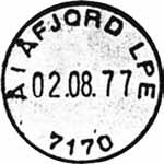 Stempel nr. 15 Type: I25N Utsendt?? Å I ÅFJORD LP A Innsendt?? Stempel nr.