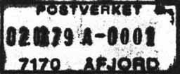 79 IWR POSTVERKET Litra E ÅFJORD Innsendt?? Stempel nr.