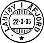 Navneendring til LAUVØY I FOSNA fra 01.10.1921. Navneendring til LAUVØY I ÅFJORD fra 01.04.1935. Underpostkontor fra 01.11.