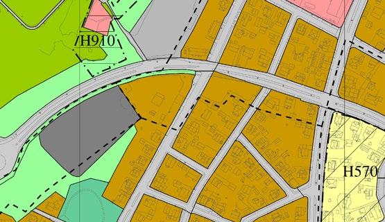 Kartutsnittet viser del av sentrumsplan der planformålet er «Nåværende parkering».