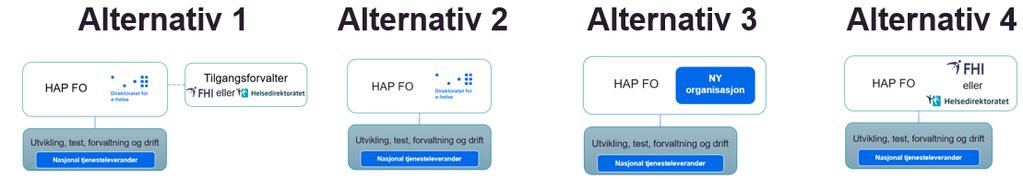 Drøfting av alternativene uten anbefaling * Frist for oversendelse av rapport til HOD 1.