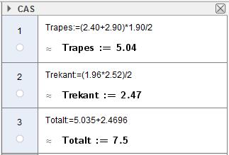 Totalt areal et av figuren er 7,50 m 2. Konteineren er 2,00 m bred. c) Bestem volumet av konteineren.