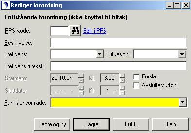 Bruk av Veiledende behandlingsplan (VBP) 1. Finn frem/åpne nytt sykepleienotatet (se kap 3.1) 2. Klikk Veil.plan (ALT+V) 3.