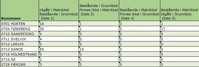 Rapport 6. Avvik matrikkel - grunnbok Ved avvik kan feilen ligge enten i matrikkel eller i grunnbok.