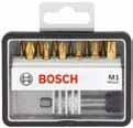 Bosch-tilbehør 11/12 Skruing Robust Line-sett 257 Robust Line skrutrekkerbits-sett, utførelse Max Grip Innhold i settet Settstørrelse 8-delers Robust Line skrutrekkerbits-sett Sx Max Grip Bitslengde