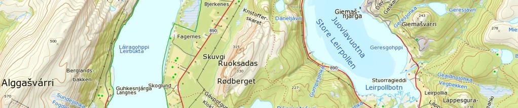 stedsnavnskilt med navnene Skuvgi og Birkestrand.