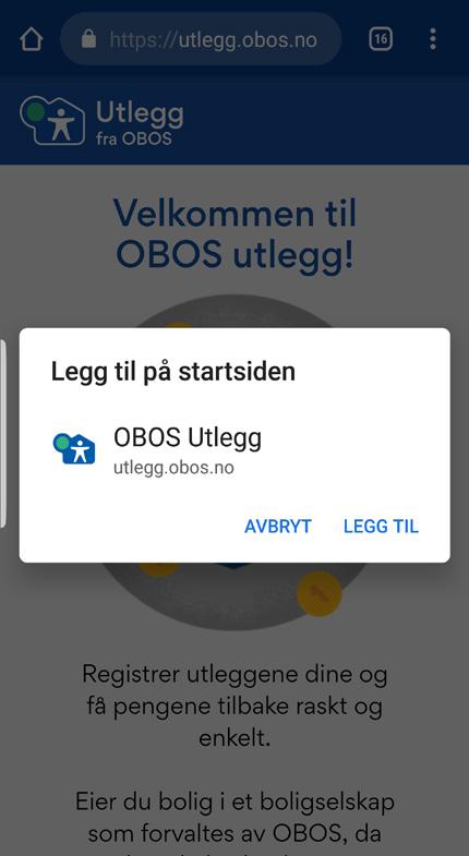 no i en nettleser på mobil- telefonen sin, for at du enkelt skal kunne ta bilde av