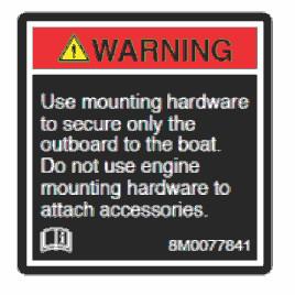 MONTERING Mercury Mrine-godkjente festenordninger for motor VIKTIG: Mercury Mrine hr godkjente festenordninger og -nvisninger, som omftter tiltrekkingsmomenter.