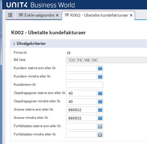 Betalingsoppfølging I Unit4 Web finnes egne rapporter for oppfølging av salg til interne og eksterne kunder. 1. Åpne menypunktet Rapporter 2.