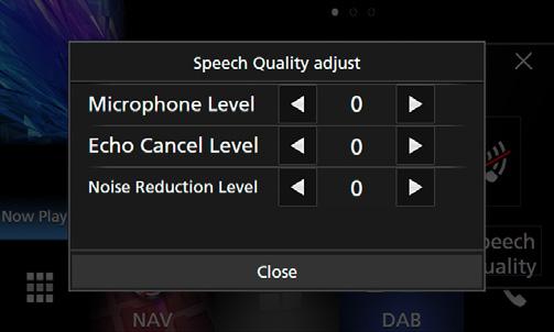 ÑÑFunksjoner i løpet av et anrop Juster lydstyrken til stemmen din ) Trykk på [Speech Quality]. 2) Trykk på [T] eller [U] til [Microphone Level].