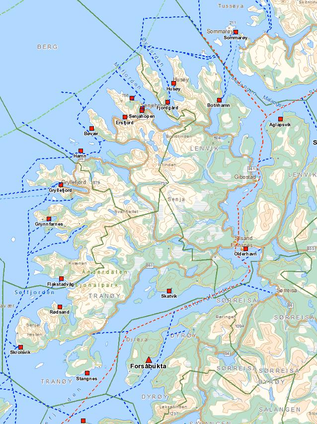 Alle havnene i vannområdet er viktig infrastruktur i vannområdet. Finnsnes havn har stor godstrafikk og hurtigruteanløp.