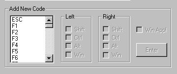 Keypad Configuration Utility 15 Add New Code Displays a list of valid keys and modifiers that you can assign to a programmable key.