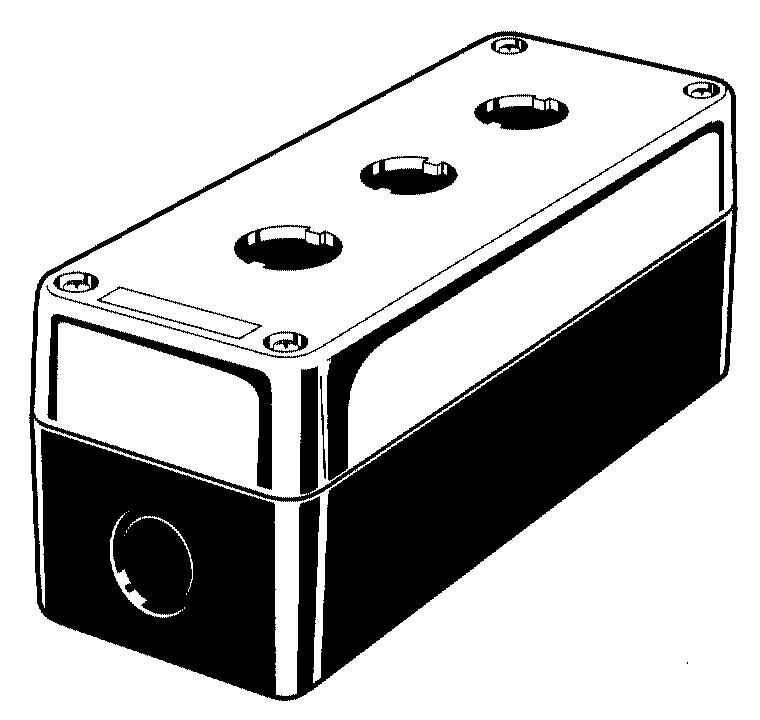Control Box (Enclosure) A22Z-B10# A22Z-B101 (One Hole) A22Z-B101Y Four, 4x38 tapping screws 22.1-0.1 +0.2 dia. Cable Port Hole (Top View) 21 dia. (Lead cable hole) (10x36) 0.