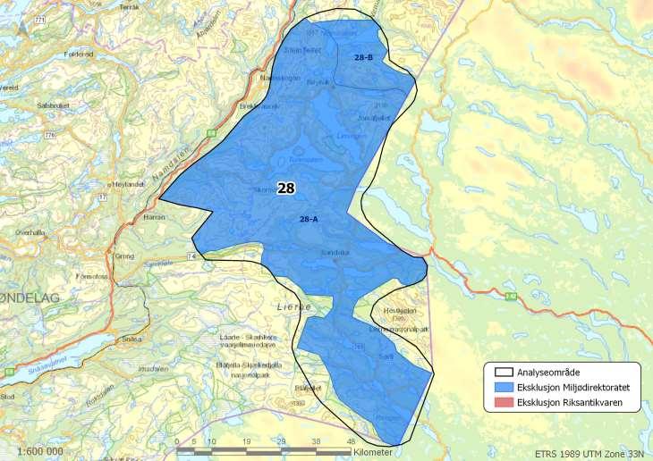 Område 28: Lierne/Røyrvik Areal: 4326 km 2