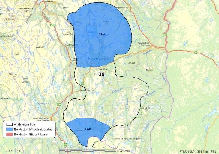 Område 39: Anarjokka/Iešjávri Areal: 5809 km 2