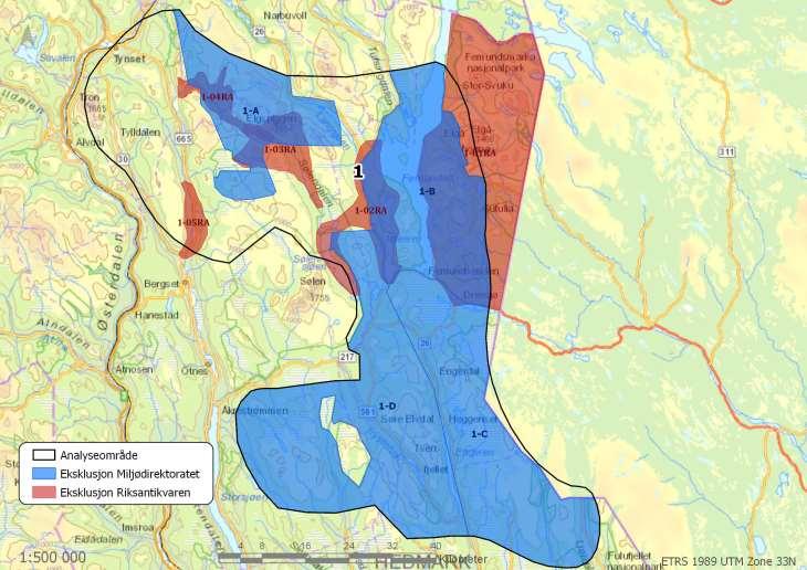 Område 1: Femunden Areal: 4464 km 2 Kommuner: Engerdal, Rendalen,