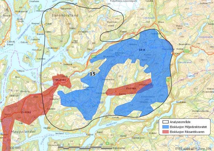 Område 15: Sauda Areal: 2208 km 2 Kommuner: