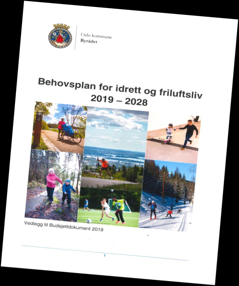 Behovsplan for idrett og friluftsliv 2019-2028 Prosess Behovsplanen ble lagt fram sammen med byrådets budsjettforslag for 2019 Byrådets forslag til behovsplan er basert på Bymiljøetatens
