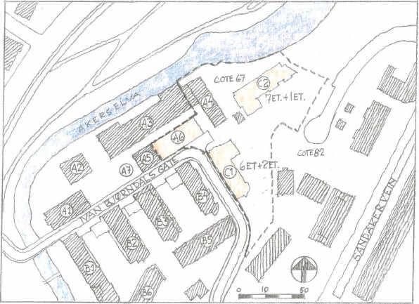 Reguleringsplanen for Lilleborgområdet ble vedtatt i 1999, S-3727. Felt A6 ble da regulert til byggeområde for bolig/kontor/forretning/bevertning med bebyggelse i 5 etasjer, med boliger i 2. til 5.
