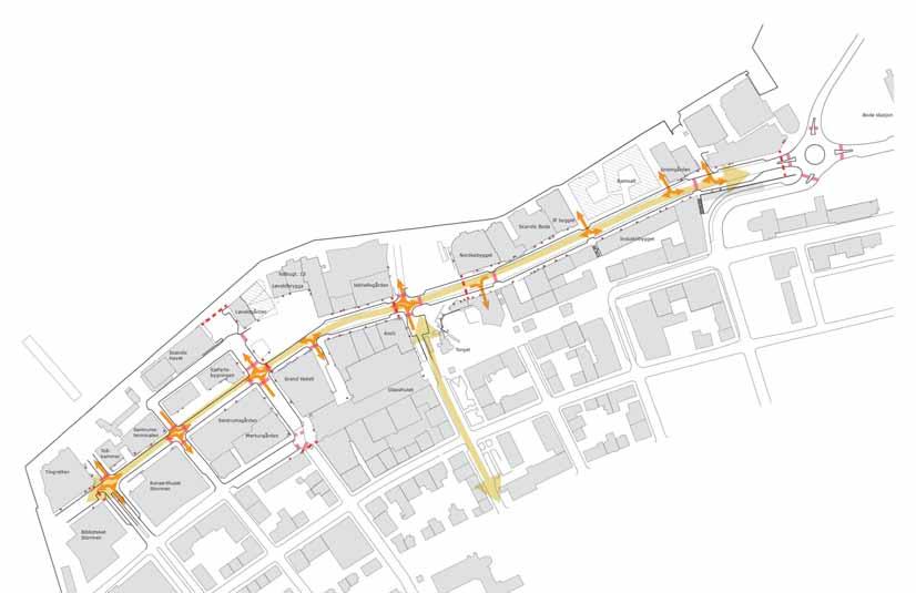 trafikk og markert som alternativ rute i K arealdel Det er langt mellom sykkelparkeringene