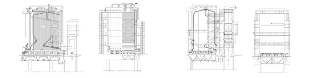 SINCE 945 BOILER LCHNOGRAPHY 锅炉平面图 46MW角管式热水锅炉 生物质蒸汽锅炉