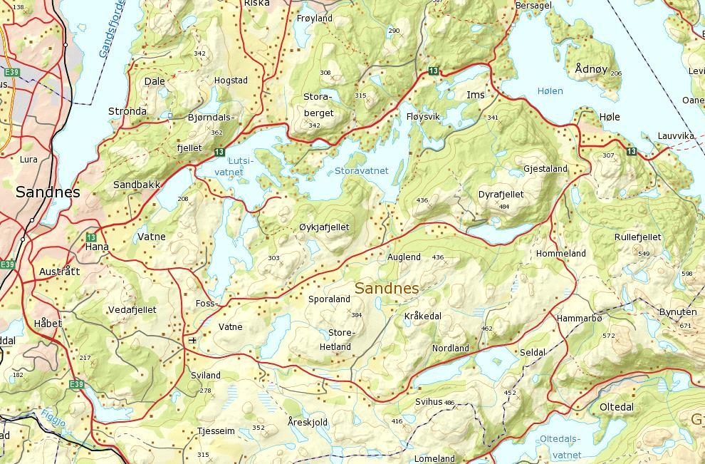 1 Innledning og områdebeskrivelse Ims-Lutsivassdraget eller bare Imselva (vassdragsnr. 029.2Z) drenerer området øst for Sandnes og har utløp i Høgsfjorden, som er en sørøstlig gren av Boknafjorden.