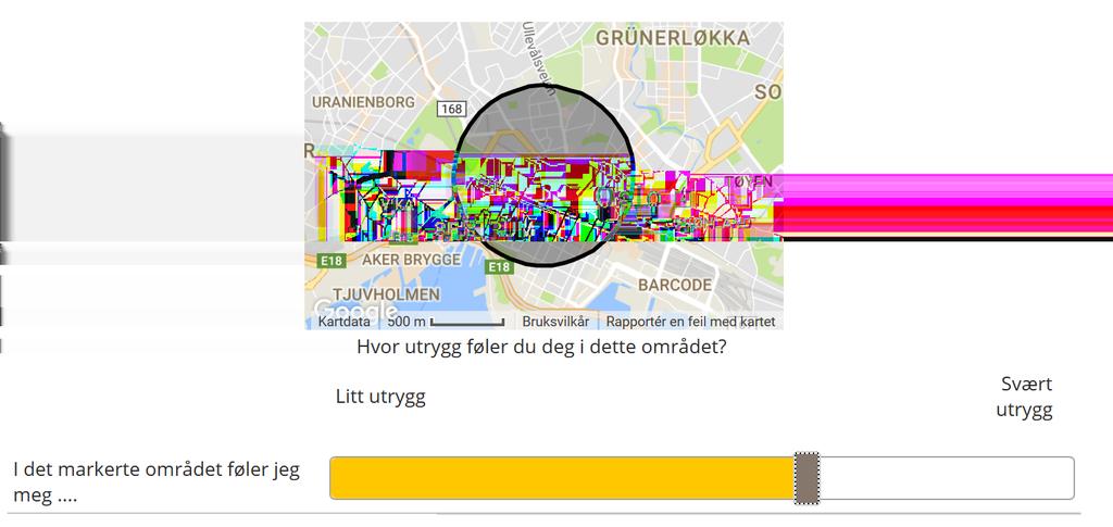 område ble spørsmålene i vii over stilt. (a) Instruksjon for kartregistreringen. (b) Kart sentrert i Oslo sentrum.