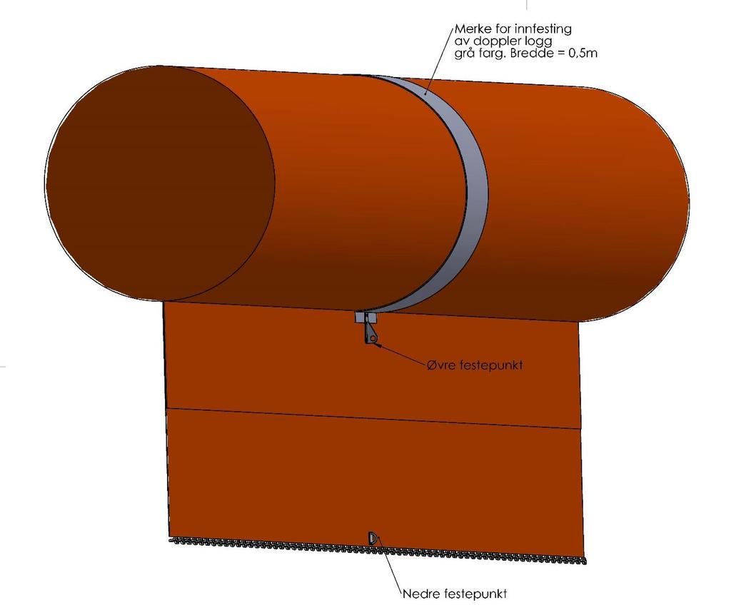 DOPLER-LOG Det er montert feste for Dopler-log på lensa i oppsamlingsdelen.