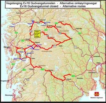 Krisestab i forskjellige nivåer Region: Konsekvenser av steng veg? Alternative omkjøringsruter.