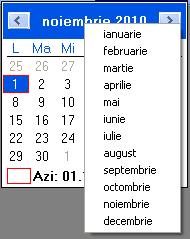 8 - Formatul datei Data poate fi modificata prin alegerea ei din calendar, operatie posibila prin apasarea cu mouse-ul a butonului.