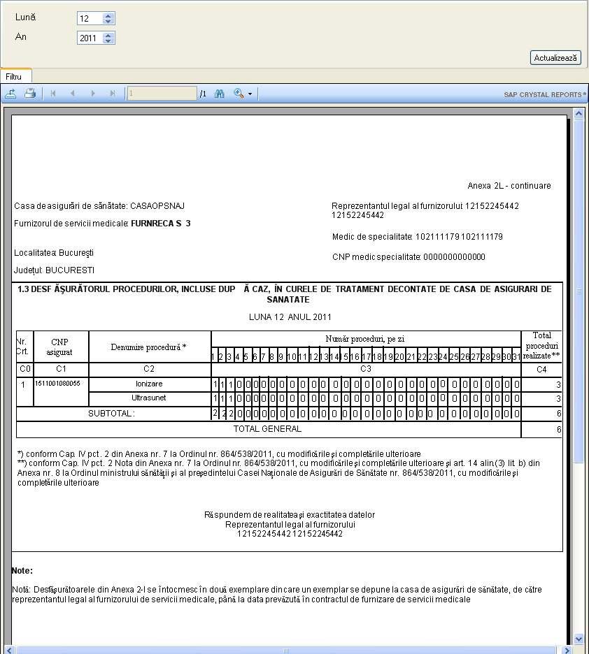 4.2.4.2.2 Anexa 2L(continuare) Desfasuratorul procedurilor decontate de