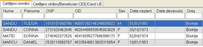 luate in evidenta. Prin click pe numele unei coloane se realizeaza operatia de Ordonare in lista. Coloanele listelor pot fi ordonate alfabetic ascendent/descendent.