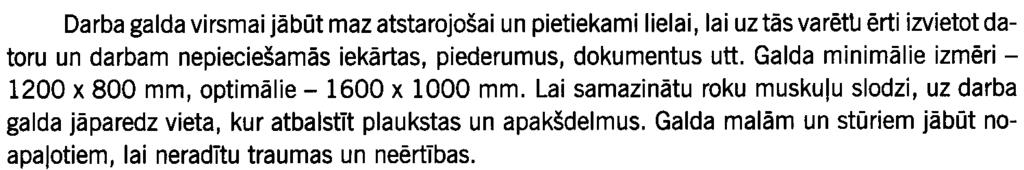 Ja darba kresls ir par augstu, ta sedeklis var nospiest augsstilba virspusejos asinsvadus. Ja darba kresls ir par zemu, rodas ~ermeqa piespiedu darba poza: leq~is elkoqa un ce!