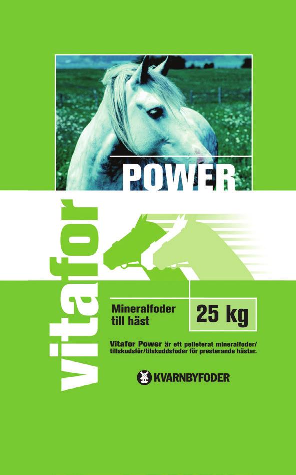 VITAFOR POWER Vitafor Power er et eksklusivt mineralfôr som gir forutsetninger for god helse og høye prestasjoner En liten og velsmakende pellets som gir et tilskudd av kalsium, fosfor, magnesium og