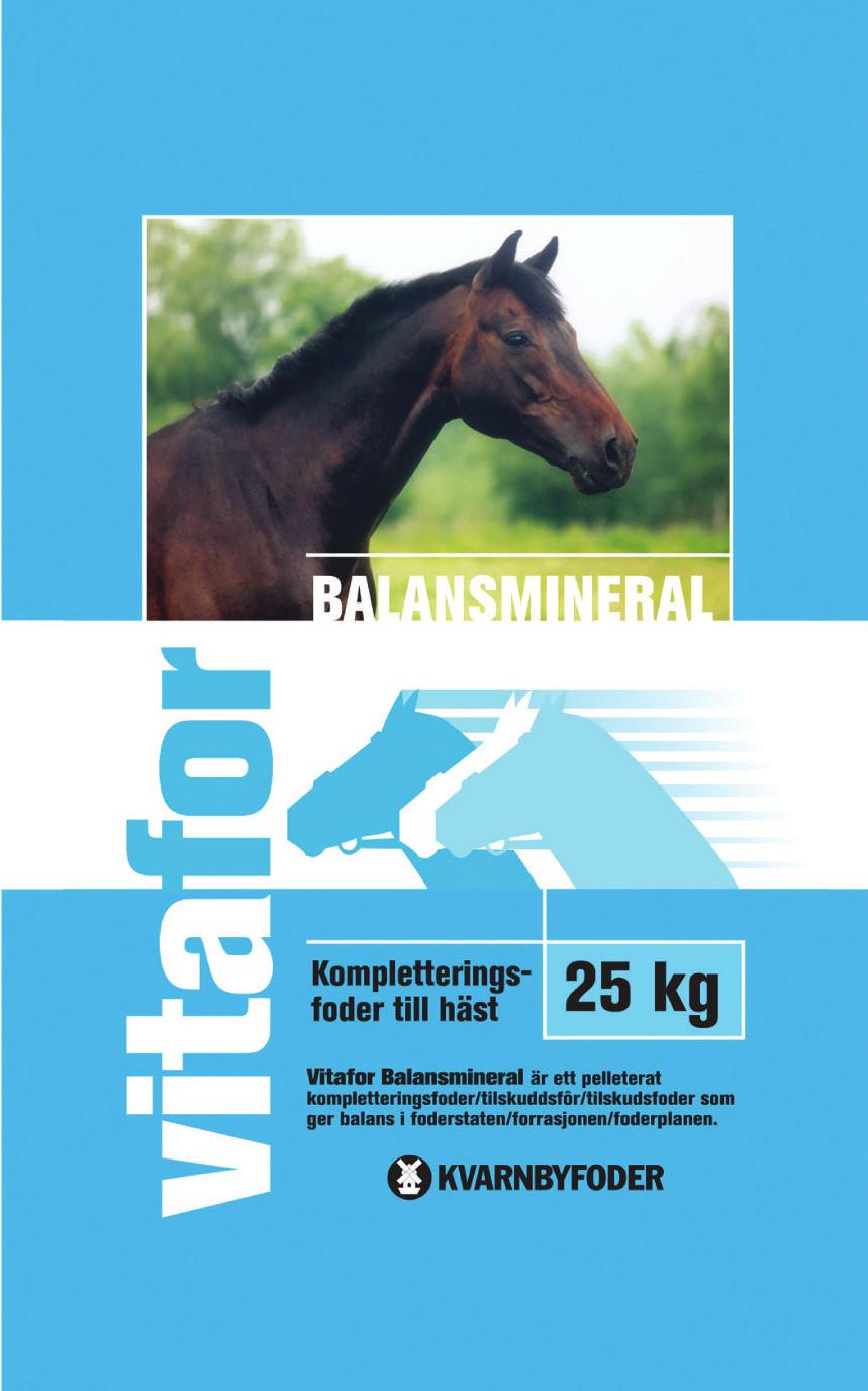 VITAFOR BALANSMINERAL Vitafor Balansmineral gir friske hester med en velfungerende mage- og tarmfunksjon Inneholder spesifikke helsefreemmende råvarer, organiske mineraler og naturlige vitaminer for