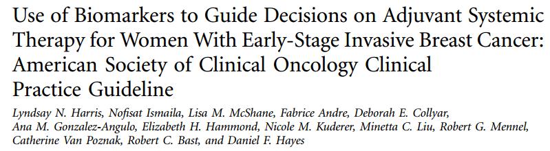 J Clin Oncol 2016 HR+/HER2-neg and NODE-negative INDICATION Evidence Quality Recommendation Strenght OncotypeDX YES HIGH STRONG HR+/HER2-neg and NODE-negative PAM50 ROR YES HIGH STRONG EndoPredict