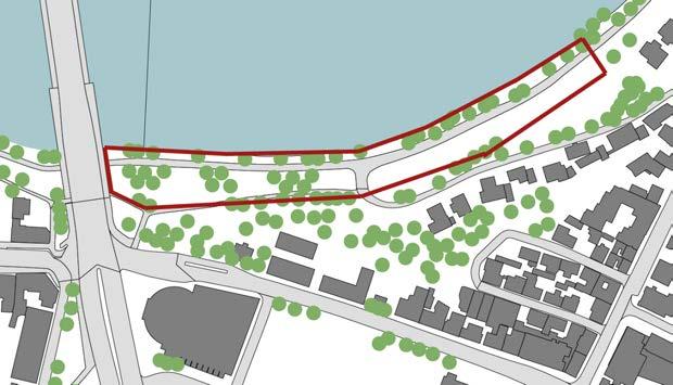 P1 Park ved Vollafallet /Nidelva P2 Elgeseter park Viktige hensyn Ny offentlig park på fylling i Nidelva, med elvepromenade. Er under regulering.