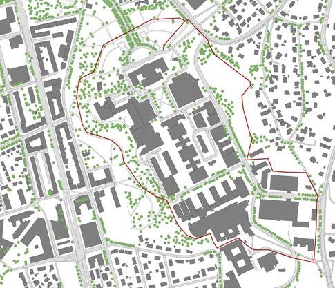 P3 Turtrasé rundt Gløshaugen P4 Høgskoleparken Etablere en enkel, sammenhengende tursti i parkområder fra Høgskoledalen og rundt Gløshaugplatået.