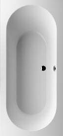 BADEKAR for innbygging, i hvit Quaryl, inkludert ben 1900 x 900 mm (Modellnr.