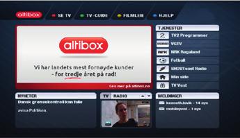 Altibox TV 3 TV-portalen og dens tjenester Altibox TV 3 TV-portalen og dens tjenester Få full oversikt over hva TV-kvelden har å by på. Ta opp program og se dem når det passer deg med HD PVR-dekoder.